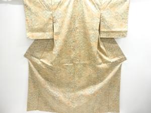 亀甲に花模様織り出し西陣お召着物